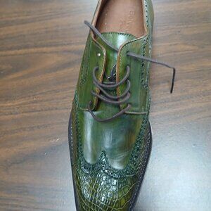 Men’s Green Genuine alligator skin Leather Lace-Up Size 9